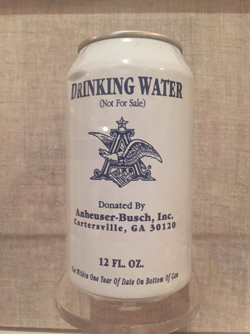 Drinking water from Hurricane Katrina, displayed at the Historic New Orleans Collection.