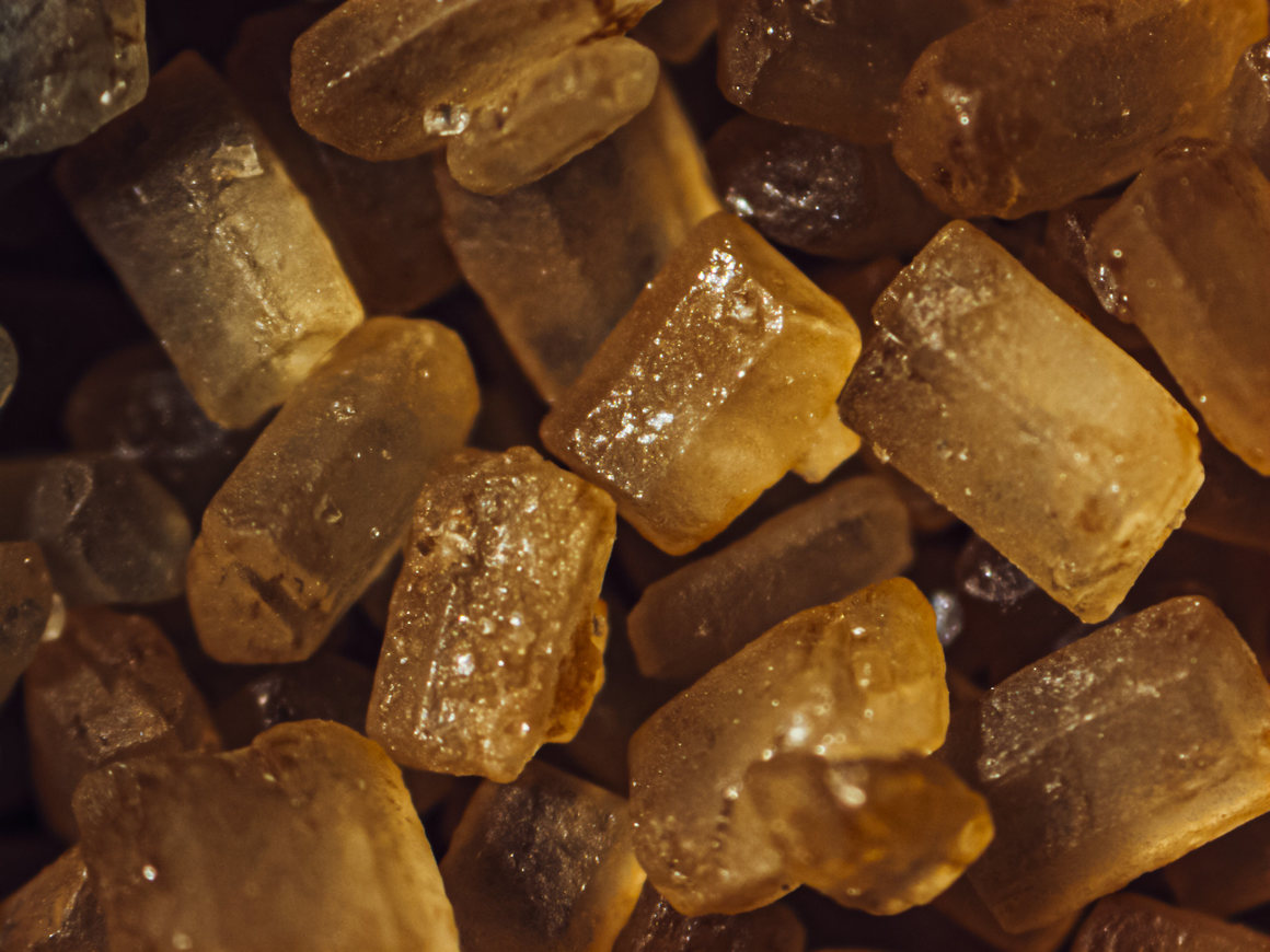Brown sugar looks like gemstones up close.