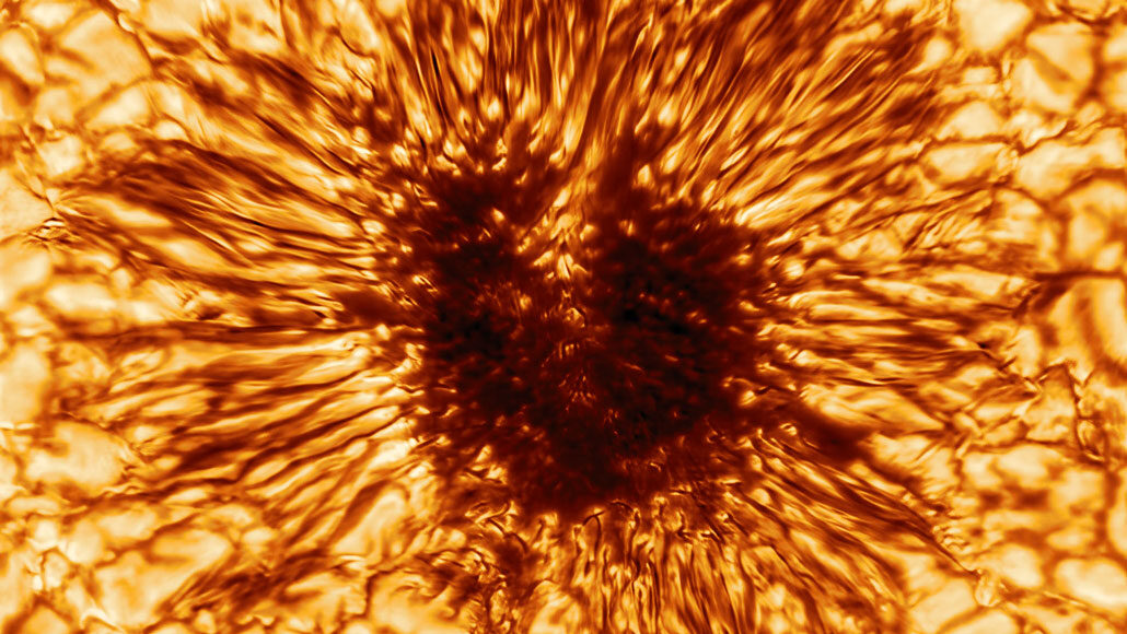 Esta nova imagem revela uma mancha solar em detalhes incomparáveis